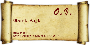 Obert Vajk névjegykártya